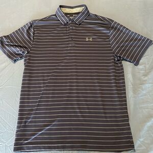 Under Armour Men's Striped Golf Polo Shirt‎ - Navy Blue